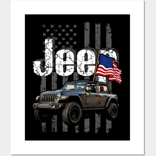 Jeep Wrangler Rubicon 392 Jeepcar JEEP Flag Posters and Art